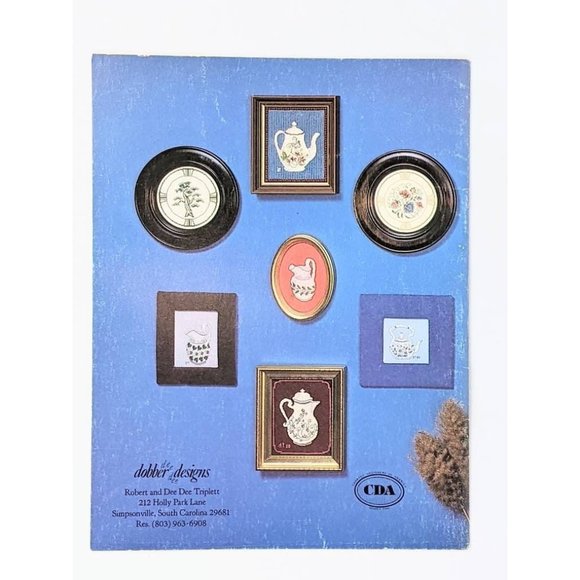 Set of 3 Vtg Country Cross Stitch Farmhouse Decor Shabby Chic Needlepoint Decor - Picture 4 of 8